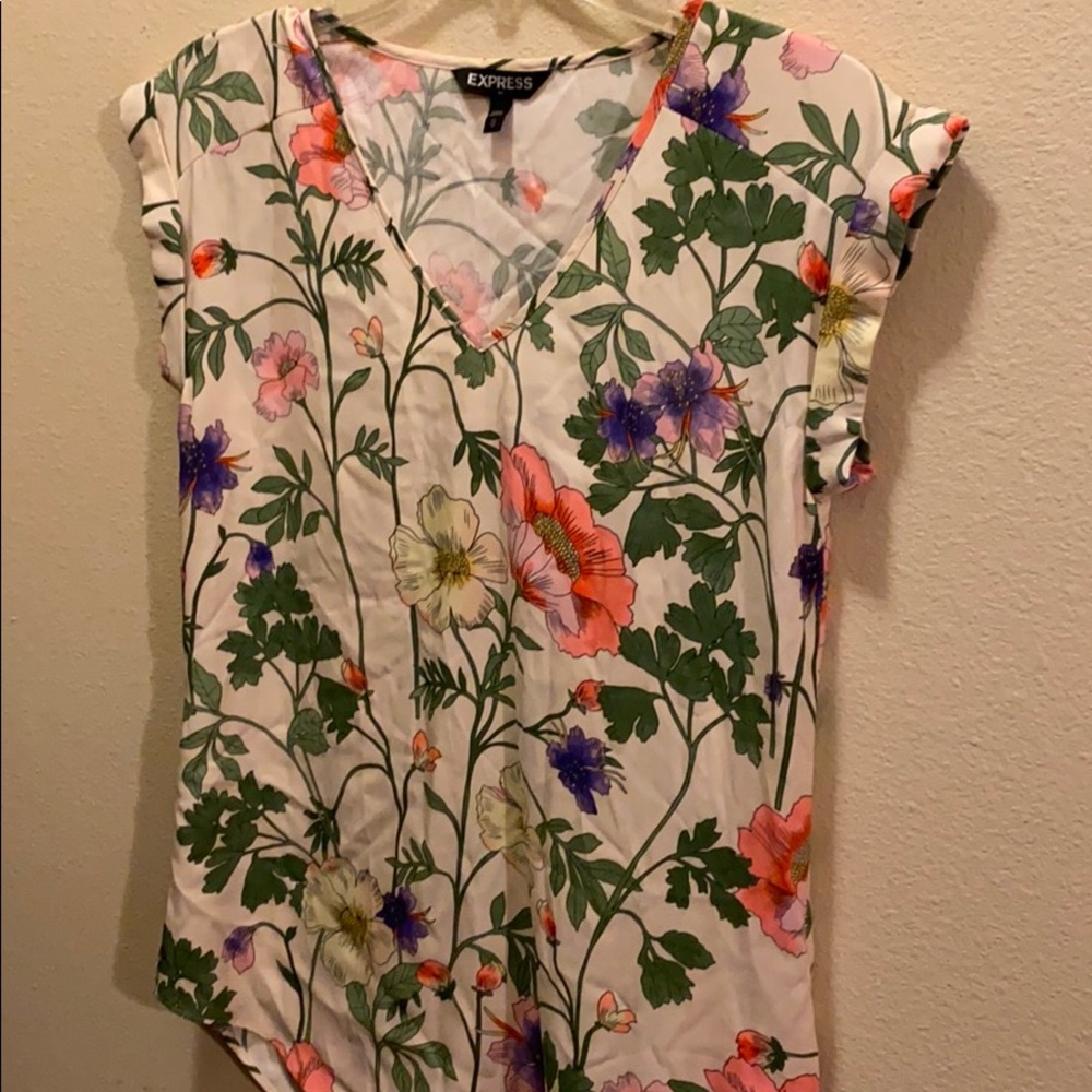EXPRESS floral shirt - Picture 3 of 4